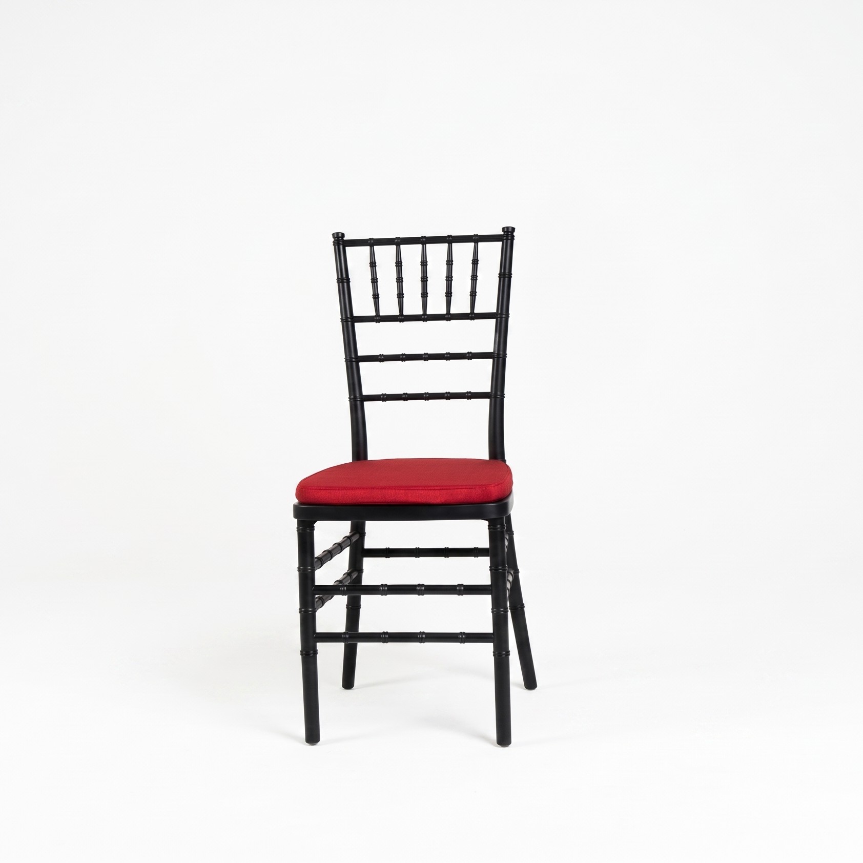 Black Chiavari Chair with Red Cushion